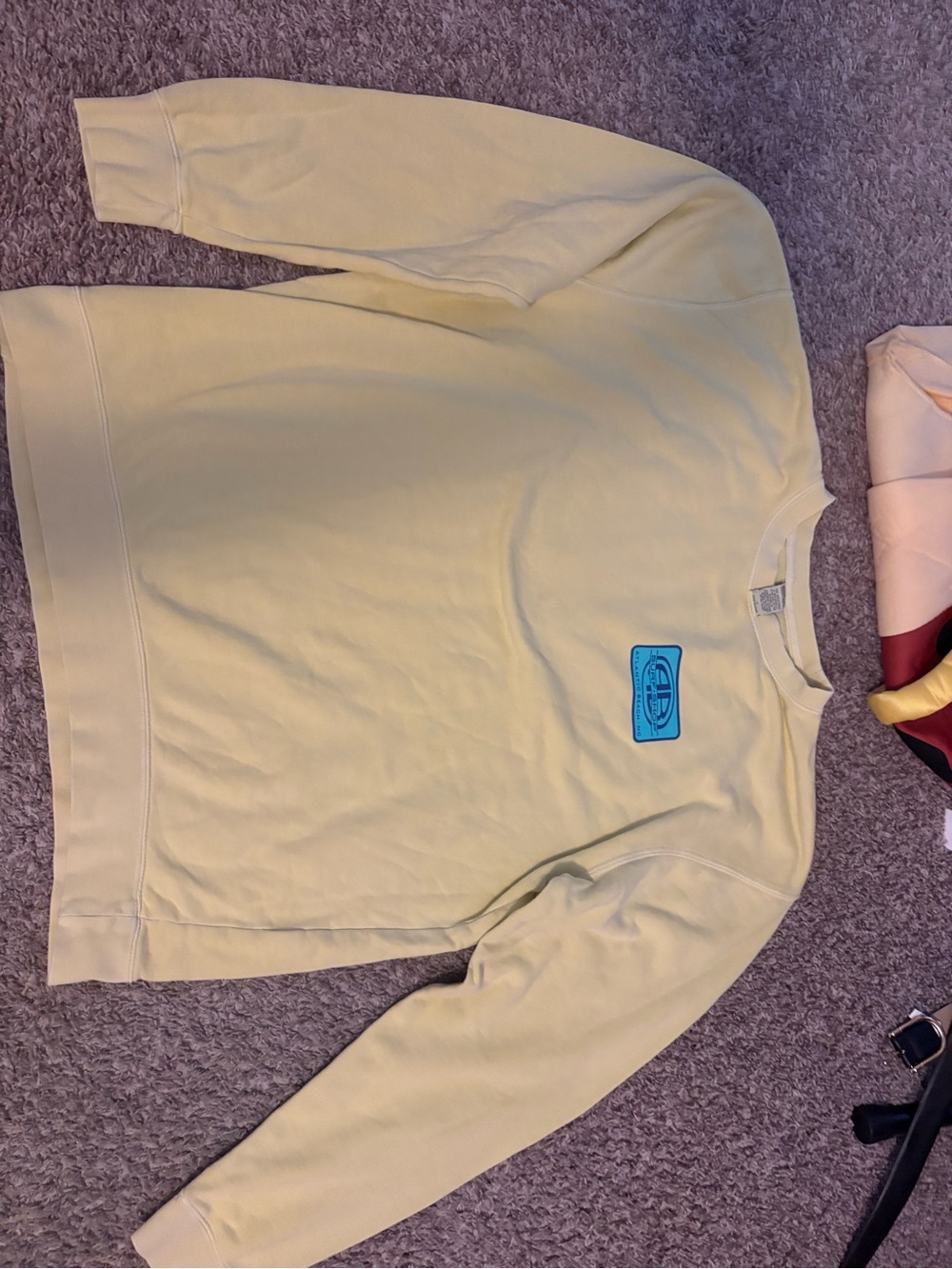 AB Surf Shop Cream Crewneck Sweatshirt with Chest Patch